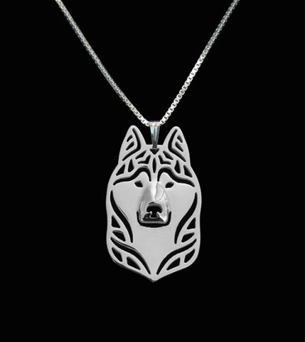 Silver Siberian Husky Pendant