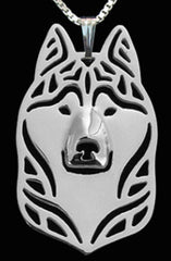 Silver Siberian Husky Pendant